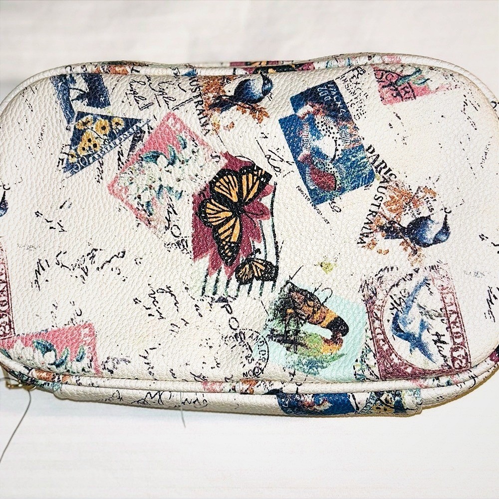 Butterfly & Paris Print Makeup Bag